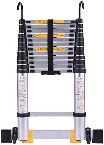 Ladders,12 Ft/ 15 Ft/ 18 Ft/ 20 Ft Long Telescoping Ladder with Hooks, Portable Folding Alumiladders for Home Office Garden Roof Loft Use, Load 150 Kg/6.2M/20 Ft - Image 2