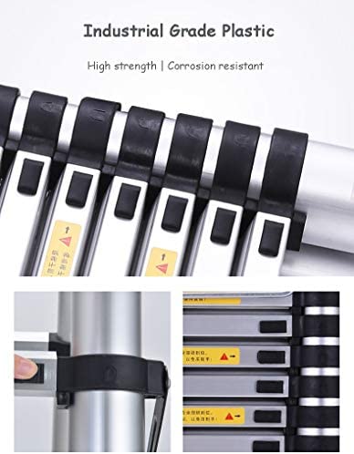 Ladders,12 Ft/ 15 Ft/ 18 Ft/ 20 Ft Long Telescoping Ladder with Hooks, Portable Folding Alumiladders for Home Office Garden Roof Loft Use, Load 150 Kg/6.2M/20 Ft - Image 8