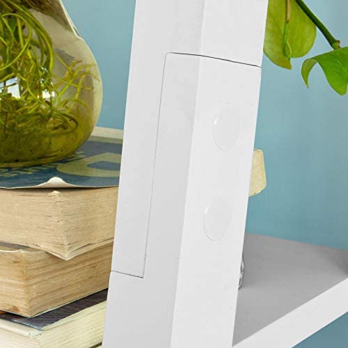 Haotian FRG61-W, White Modern 5 Tiers Ladder Shelf Bookcase, Storage Display Shelving, Wall Shelf - Image 6