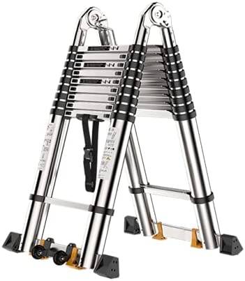 HYAN 30 FT Aluminum Telescoping Ladder, One-Button Retraction Extension Ladder, Collapsible Ladder with Spring Loaded Locking Mechanism for Roof (Size : 30ft) - Image 2