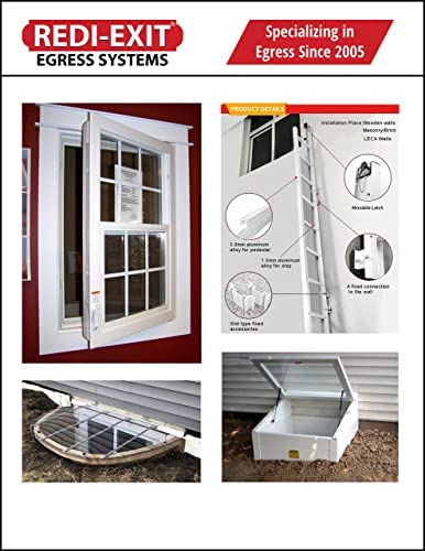 Redi-Exit Fire Escape Ladder – Ladders for Egress Basement Window Well Covers Outside, Small Ladder for Fire Emergency Home Safety, Ladder for Egress Window Steel - Image 7