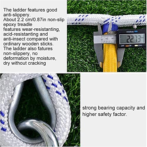 Folding Ladder Ladders,Rope Ladder Emergency Fire Escape Ladder Nylon Escape Ladders Ladder with Hooks Wear-Resistant Non-Slip Flame Resistant for Kids/Children and Adults (Color : 30m) - Image 5