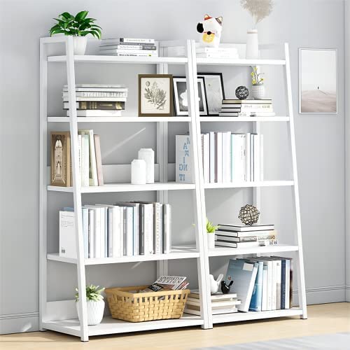 IOTXY 5 Tier Open Bookshelf - Steel and Wood Display Stand, 50CM Width Floor-Standing Bookcase, White - Image 8