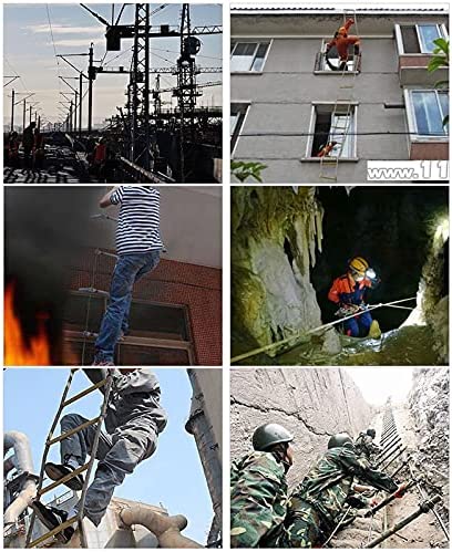 QWEASDF Rope Ladder, Emergency Fire Escape Rope Ladder, Flame Resistant Safety Evacuation Ladder, Non-Slip, Fast to Deploy, Easy to Use, Easy to Store, Home Safety Necessities,50m/164.04ft - Image 9