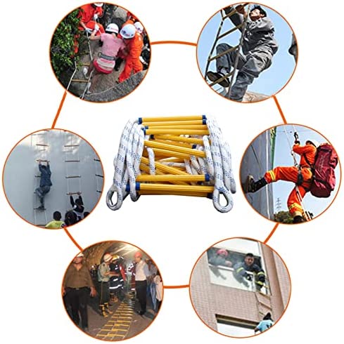 Rescue Household Rope Ladder Abrasion Resistant Anti-Slip Soft Ladder Outdoor Climbing Safety Escape Devices Reusable Fire Escape Ladders Weight Capacity Up to 420KG,50m/164ft - Image 9