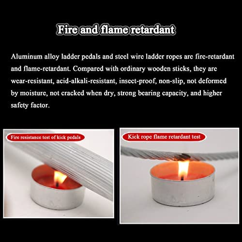 TOOJUN Fire Escape Ladder Adult Household Fire-Resistant High-Altitude Rescue Engineering Climbing Ladder Aluminum Alloy with Safety Harness,8m/26.2ft - Image 4