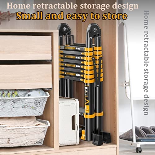VNABO Ladders Telescoping Ladders A-Frame Aluminum Folding Ladder 18ft/5.5m Portable Home Step Ladders Outdoor Work 150kg/330lbs Household or Outdoor - Image 9