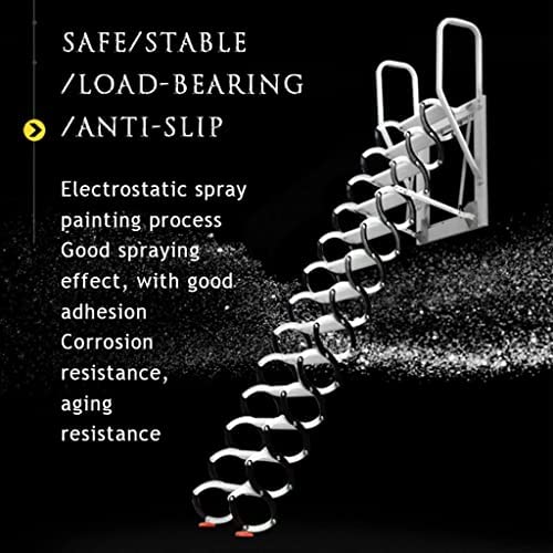 Attic Telescopic Ladder Attic Telescopic Ladder Wall Mounted Lift Fire Escape Ladder Folding Ladder with Ladder Hook High Load-Bearing Step Ladders Good Stability - Image 8