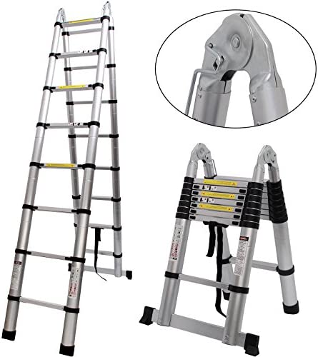 ZhanGe 5m (16.5Ft) Foldable Telescoping Extension Style Ladder Folding Design,Aluminum Lightweight Ladder,Compact Ladder, Expandable Retractable Ladder, En131 150KG Load - Image 6