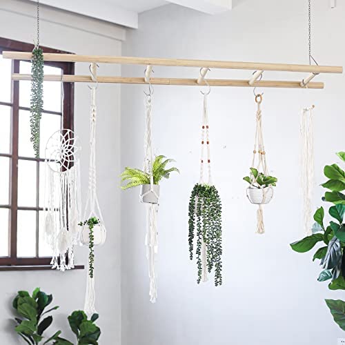 FUIN Fully Assembled 6ft Bamboo Blanket Ladders Wood Decorative Wall Leaning Rustic Farmhouse Bathroom Quilt Towel Display Rack Holder - Image 4