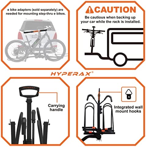 HYPERAX Volt 2 -E Bike Hitch Mounted Platform Style 2 Bikes Carrier for Car, SUV, Trucks, Sedan, Tilting e-Bike Rack for 2" Hitch Fits Up to 2 X 70 lbs Bike with Up to 5" Fat Tires- NO RV USE! - Image 5