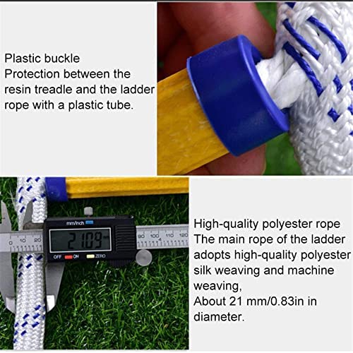 Rope Ladders 15 Meter Rescue Rope Ladder 50 Ft Escape Ladder Emergency Work Safety Response Fire Rescue Rock Climbing Easy to Deploy Portable Fire Ladder/Yellow/15M - Image 6