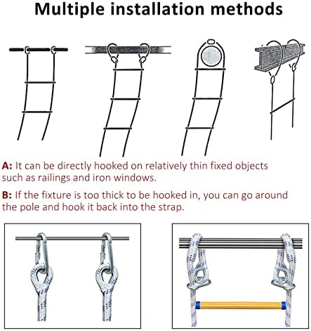 QWEASDF Rope Ladder, Emergency Fire Escape Rope Ladder, Flame Resistant Safety Evacuation Ladder, Non-Slip, Fast to Deploy, Easy to Use, Easy to Store, Home Safety Necessities,50m/164.04ft - Image 8