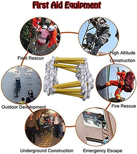 Folding Ladder Ladders,Rope Ladder Emergency Fire Escape Ladder Nylon Escape Ladders Ladder with Hooks Wear-Resistant Non-Slip Flame Resistant for Kids/Children and Adults (Color : 30m) - Image 4