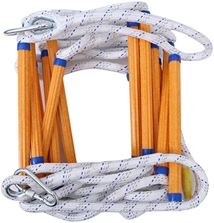 Rope Ladder,13 Feet Emergency Fire Escape Ladder Flame Resistant Safety Rope Ladder with Hooks,Fast to Deploy Sturdy and Strong Portable and Reusable 2 Story,Weight Capacity up to 2000 Pounds - Image 3