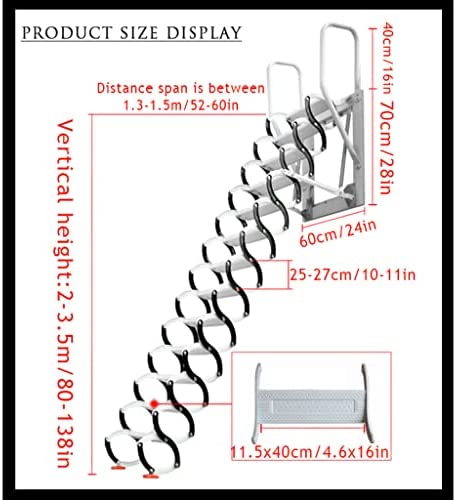 Family Wall-Mounted Lifting Ladder Fire Escape Ladder Roof Ladder Step Ladder Exclusive Attic Ladder W/Ladder Hook High Load-Bearing Universal - Image 3