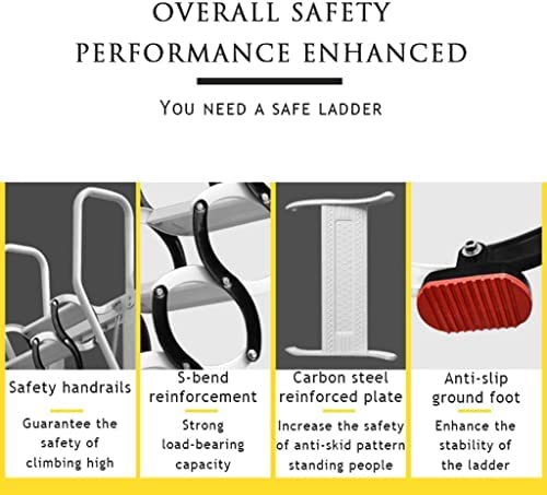 Attic Telescopic Ladder Attic Telescopic Ladder Wall Mounted Lift Fire Escape Ladder Folding Ladder with Ladder Hook High Load-Bearing Step Ladders Good Stability - Image 7