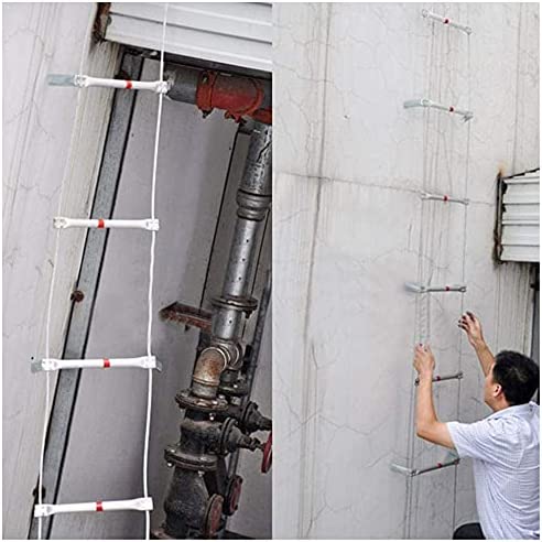 TGHY Emergency Fire Escape Ladder with Hooks Aluminum Alloy Safety Rope Ladder 7 Story High-Altitude Work Safety Ladder Fast to Deploy Easy to Use Weight Capacity up to 1102 Pounds - Image 8