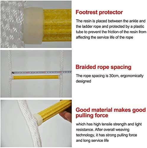 DMUNIZ Ladders,Emergency Fire Escape Rope Ladder for 3-4 Story Homes Safety Ladders with Safety Harness for Kids/Children and Adults Escape from Window/30M - Image 7