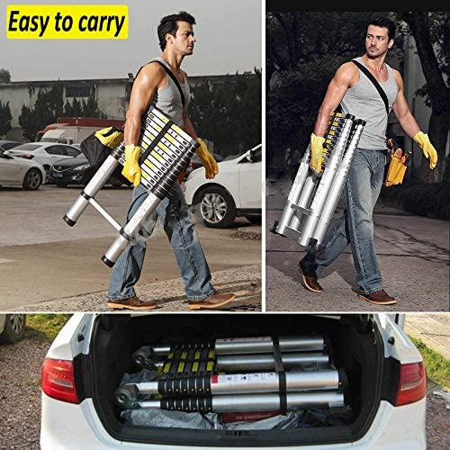 ZhanGe 5m (16.5Ft) Foldable Telescoping Extension Style Ladder Folding Design,Aluminum Lightweight Ladder,Compact Ladder, Expandable Retractable Ladder, En131 150KG Load - Image 7