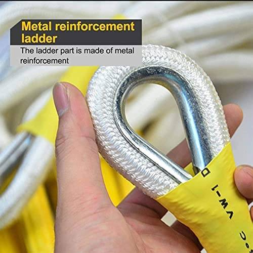 DMUNIZ Ladders,Emergency Fire Escape Rope Ladder for 3-4 Story Homes Safety Ladders with Safety Harness for Kids/Children and Adults Escape from Window/30M - Image 5