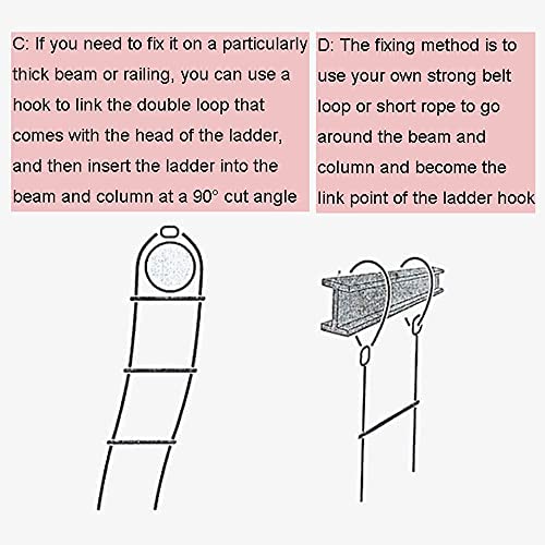 LXDZXY Ladders,Emergency Safety Ladder Fire Escape Rope Ladder, Emergency Fire Escape Ladders with Hook Carabiner for Emergency Fire Escape/Rope Diameter: 20Mm/50M/164Ft - Image 8