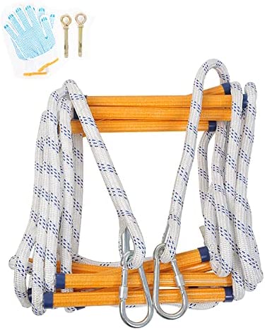 QWEASDF Rope Ladder, Emergency Fire Escape Rope Ladder, Flame Resistant Safety Evacuation Ladder, Non-Slip, Fast to Deploy, Easy to Use, Easy to Store, Home Safety Necessities,50m/164.04ft - Image 2
