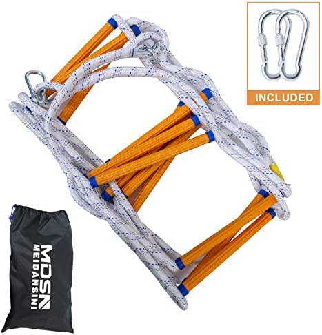 Rope Ladder,13 Feet Emergency Fire Escape Ladder Flame Resistant Safety Rope Ladder with Hooks,Fast to Deploy Sturdy and Strong Portable and Reusable 2 Story,Weight Capacity up to 2000 Pounds - Image 4