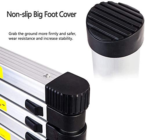 Telescoping Ladder 15FT, ARCHOM Aluminum Telescopic Ladder, Portable Lightweight Ladder for Easy to Use and Carry, Compact Collapsible Ladder for Roof Attic Outdoor with EN131 Standard, 330lbs Load - Image 5