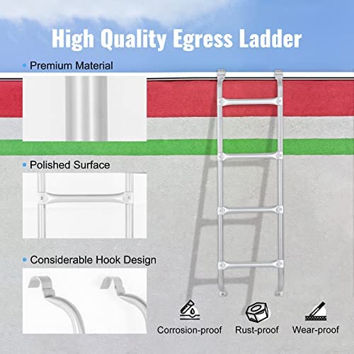 HomiShare Egress Ladder 4-Step Basement Egress Ladder, 400LBS Load Capacity Metal Basement Ladder, 53"x15.5"(LxW) Egress Window Ladder with Silver Polished Surface Use for Egress Window Well - Image 4