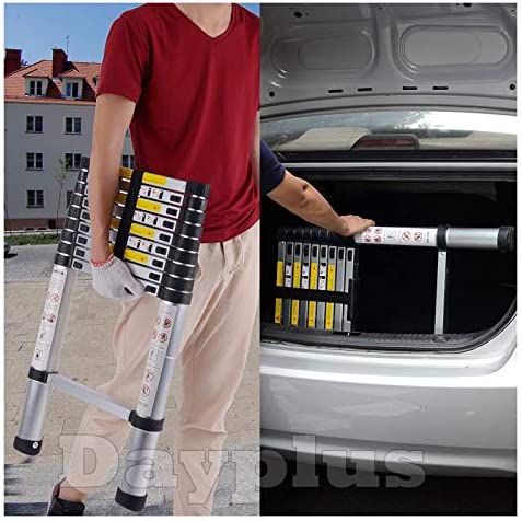 Telescoping Loft Ladder Extension Ladders 10.5ft 330lbs Max Load for Attic Loft RV Roof Home Office, Aluminum Light Weight Easy to Carry or Storage Stepladder Telescopic - Image 8