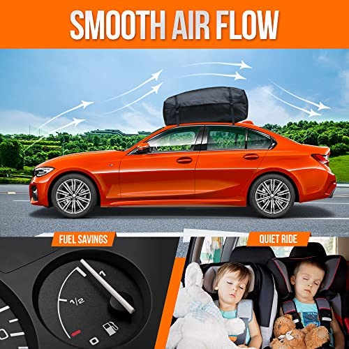 RoofBag Car Rooftop Cargo Carrier 17 Cubic, Waterproof Roof Bag Top Luggage Storage Carriers for Any Car with/Without Rack Cross Bar Including Anti-Slip Mat + 8 Strong Nylon Straps + Storage Bag - Image 7