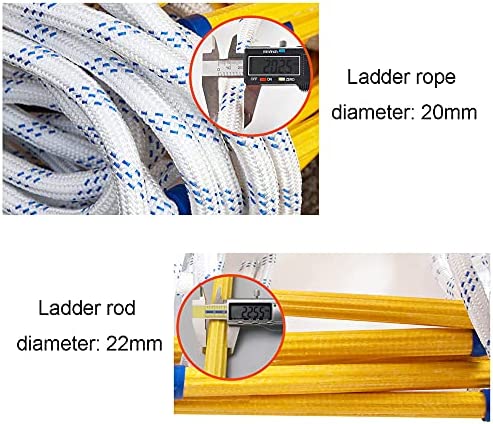 LXDZXY Ladders,Emergency Safety Ladder Fire Escape Rope Ladder, Emergency Fire Escape Ladders with Hook Carabiner for Emergency Fire Escape/Rope Diameter: 20Mm/50M/164Ft - Image 5