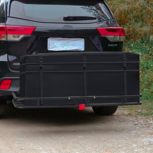 WEIZE Hitch Cargo Carrier, 53 x 19 x 4-1/8 Inch, 500 lbs Capacity Hitch Rack with Waterproof Bag, Compact Hitch Mount Cargo Carrier with Net, Strap and Hitch Tightener, 2 Inch Shank - Image 5