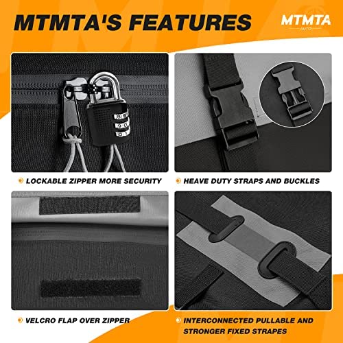 Car Roof Cargo Carrier, MTMTA 23 Cu Ft Rooftop Cargo Carrier, 100% Waterproof Snowproof and Tearproof Roof Bag, for All Cars with/Without Rack + Anti-Slip Mat, 6 Door Hooks, Storage Bag, Luggage Lock - Image 5