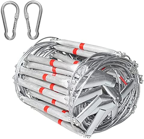 TGHY Emergency Fire Escape Ladder with Hooks Aluminum Alloy Safety Rope Ladder 7 Story High-Altitude Work Safety Ladder Fast to Deploy Easy to Use Weight Capacity up to 1102 Pounds - Image 2