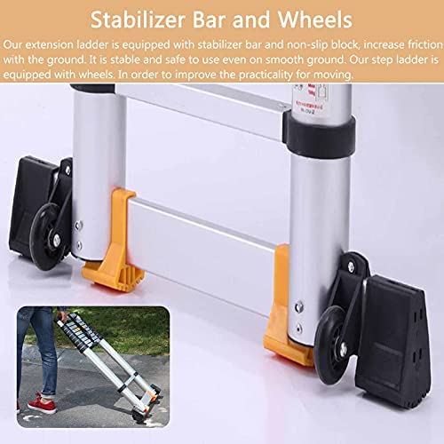 Telescoping Telescopic extension portable - Collap Aluminum Telescopic Extension Ladders 16ft/ 20ft/ 24 Feet/ 28 Feet, Professional Folding Telescoping Ladder with Hooks for Roof Top Tent & Home Loft, - Image 7