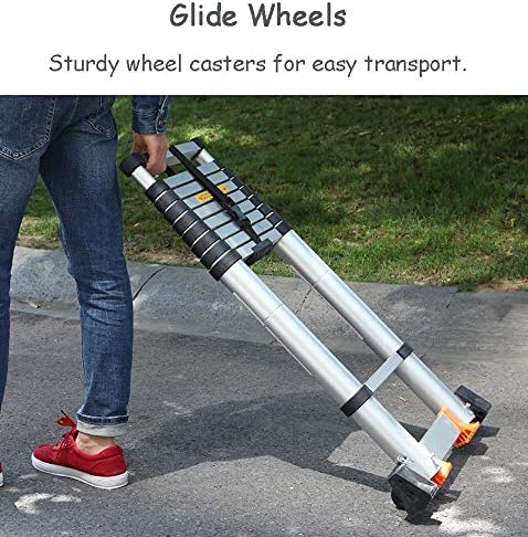 Ladders,12 Ft/ 15 Ft/ 18 Ft/ 20 Ft Long Telescoping Ladder with Hooks, Portable Folding Alumiladders for Home Office Garden Roof Loft Use, Load 150 Kg/6.2M/20 Ft - Image 6