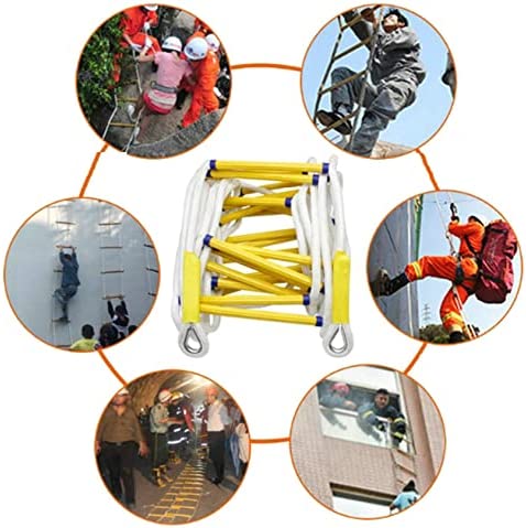 Rope Ladders 15 Meter Rescue Rope Ladder 50 Ft Escape Ladder Emergency Work Safety Response Fire Rescue Rock Climbing Easy to Deploy Portable Fire Ladder/Yellow/15M - Image 9