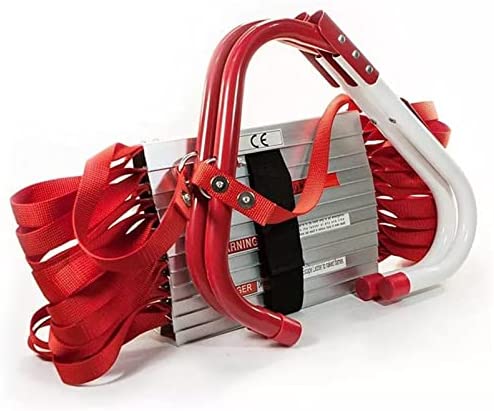 GIZMIT Retractable Fire Escape Ladder 2-6 Story Homes, Portable Emergency Fire Ladder with Wide Aluminum Steps for Adults and Kids Window Exit,10M/32FT - Image 2