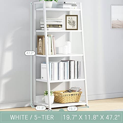 IOTXY 5 Tier Open Bookshelf - Steel and Wood Display Stand, 50CM Width Floor-Standing Bookcase, White - Image 7