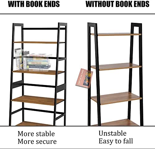 WTZ Book Shelf, Brown Bookshelf, Ladder Bookcase, 4 Tier Tall Book case for Bedroom, Living Room, Office MC-801 - Image 7