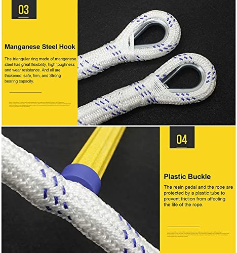 Fire Escape Ladder, 1/2/3/4/5 Story Height, Safety Rope Ladders, Emergency Rescue Ladder Reusable Anti-Slip Soft Ladder for Windows and Balcony Evacuation Climbing,50m/164ft - Image 4