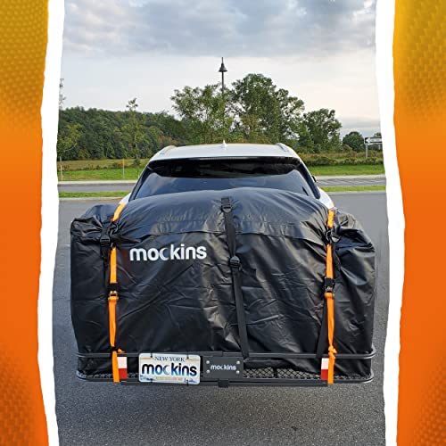 Mockins 60x24x6 XL Folding Cargo Carrier Hitch Mount 500lb Capacity Hitch Rack & Waterproof Cargo Bag Straps,Locks,Net,Stabilizer Trailer Hitch Cargo Carrier | Hitch Mount Cargo Carrier Cargo Trailer - Image 3
