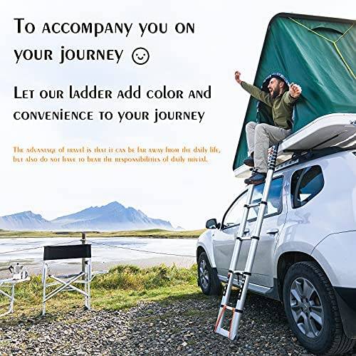 ALPURLAD Telescoping Ladder 16.5 FT Lightweight Aluminum Extension Ladder with Stable Support Easy Retraction Anti-Slip Collapsible Ladder for Home Roof Multi-Purpose Ladder 330lbs Capacity - Image 7