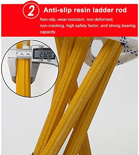 QWEASDF Rope Ladder, Emergency Fire Escape Rope Ladder, Flame Resistant Safety Evacuation Ladder, Non-Slip, Fast to Deploy, Easy to Use, Easy to Store, Home Safety Necessities,50m/164.04ft - Image 4