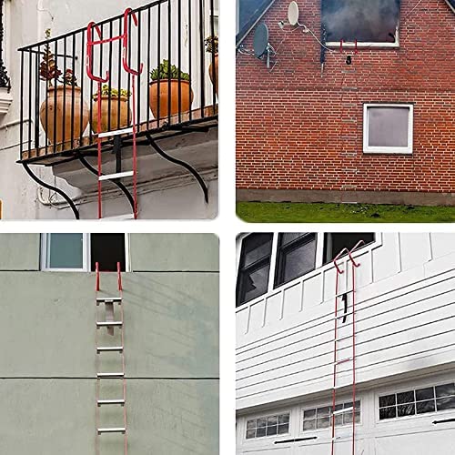 GIZMIT Retractable Fire Escape Ladder 2-6 Story Homes, Portable Emergency Fire Ladder with Wide Aluminum Steps for Adults and Kids Window Exit,10M/32FT - Image 3