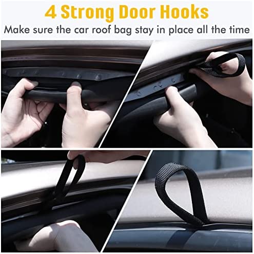 rabbitgoo Rooftop Cargo Carrier 15 Cubic Feet Waterproof Car Roof Top Cargo Bag Large Capacity with Heavy Duty Straps, Soft Shell Luggage Storage Bag for Vehicles with/Without Roof Racks - Image 6