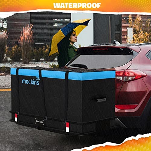 Mockins 60"x24"x6" XL Heavy Duty Trailer Hitch Cargo Carrier Hitch Mount |500lb Cap. Folding Receiver Hitch Cargo Rack w/Waterproof 25 Cu Hitch Cargo Carrier Bag |Fits 2" Cargo Hitch Receiver - Image 9