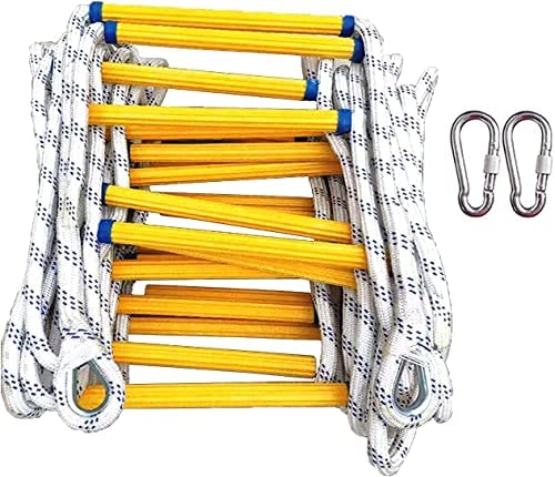 Folding Ladder Ladders,Rope Ladder Emergency Fire Escape Ladder Nylon Escape Ladders Ladder with Hooks Wear-Resistant Non-Slip Flame Resistant for Kids/Children and Adults (Color : 30m) - Image 2
